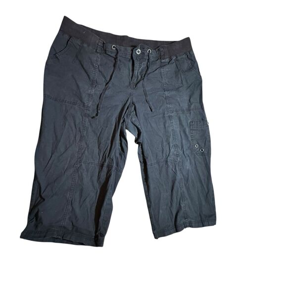 Lane Bryant Pants - Lane‎ Bryant Women’s Long Shorts Size 20 Elastic Waist Black Pockets